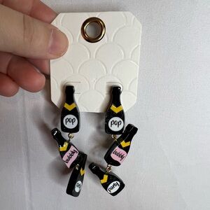 Unbranded Pop Bubbly Party Bottle Dangle Earrings NWT